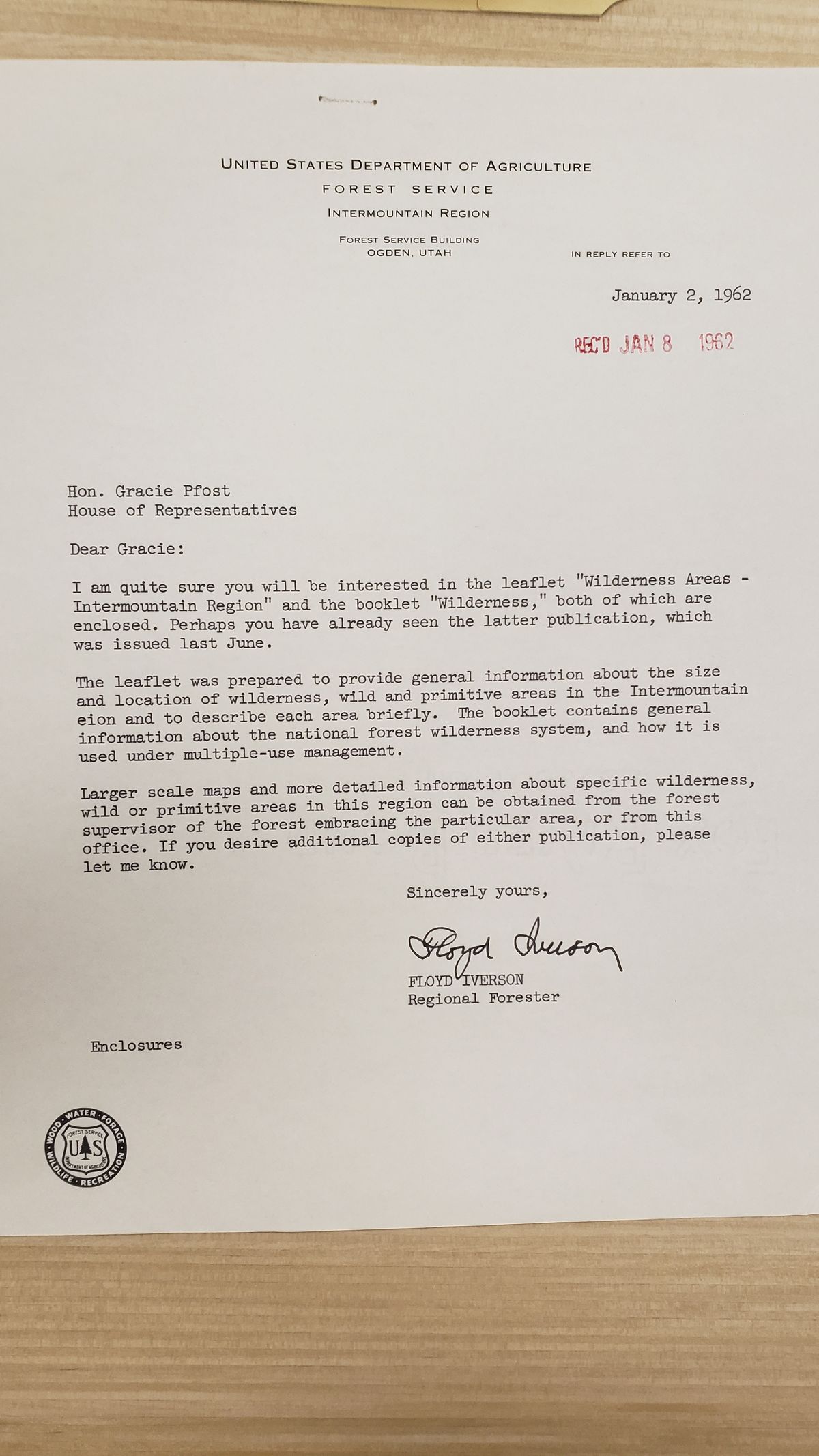 Wilderness Act correspondence